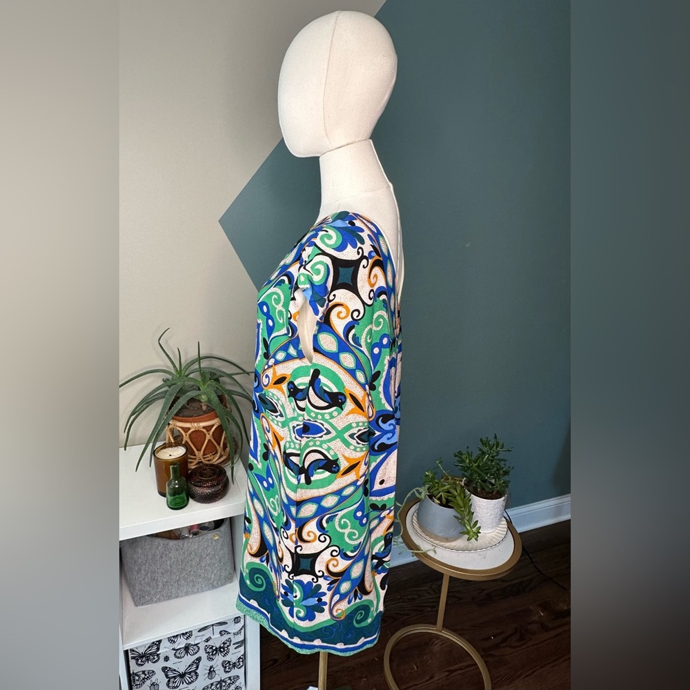Maeve Folksong Shift Dress XS Anthropologie Bohemian Bird Print Lined EUC - Picture 3 of 11